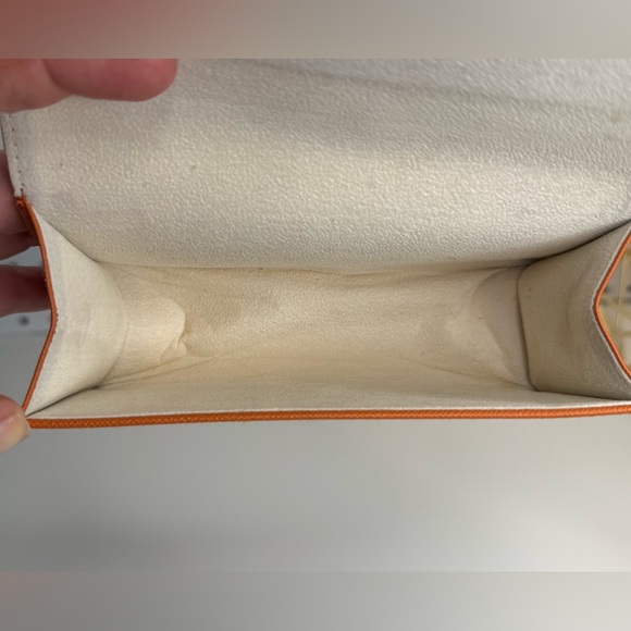 Tory Burch Vibrant Orange Leather Sunglasses Case Authentic Gold Magnetic Design - Picture 15 of 17